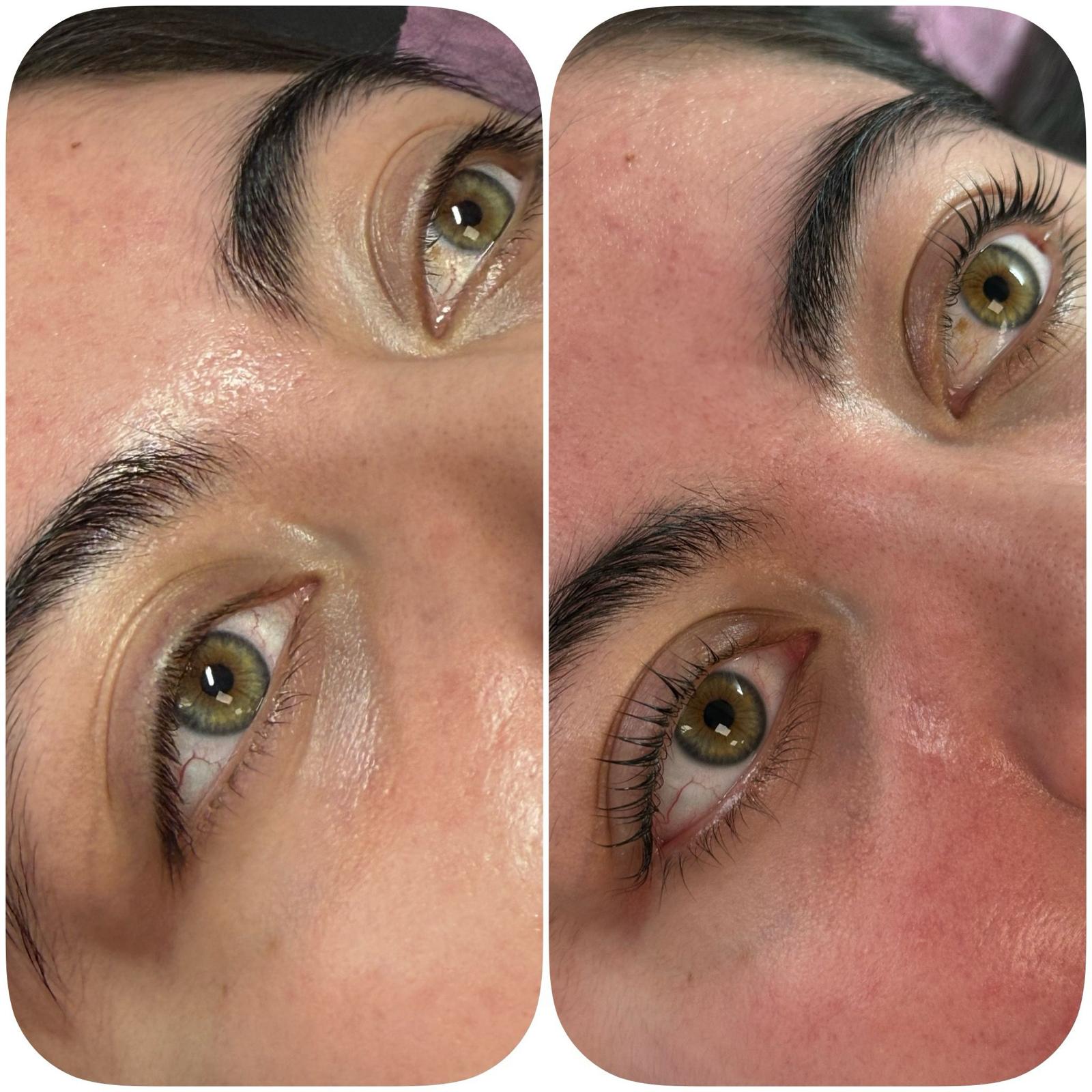 Brow & Lash Enhancement before and after